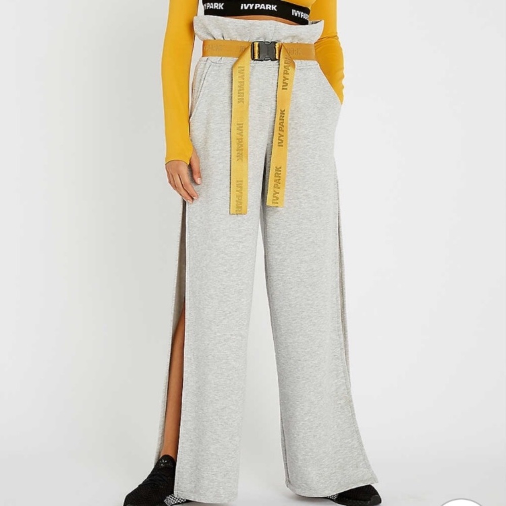 NWT: Ivy Park Paperbag Waist Split-Leg Joggers MED